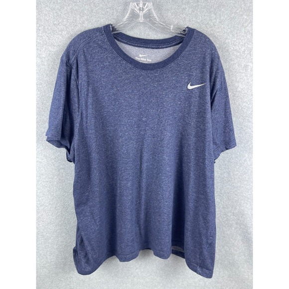 Nike Tee Dri Fit Men's XXL Blue Short Sleeve Crew Neck Ringer Tee Workout Active - Picture 1 of 8